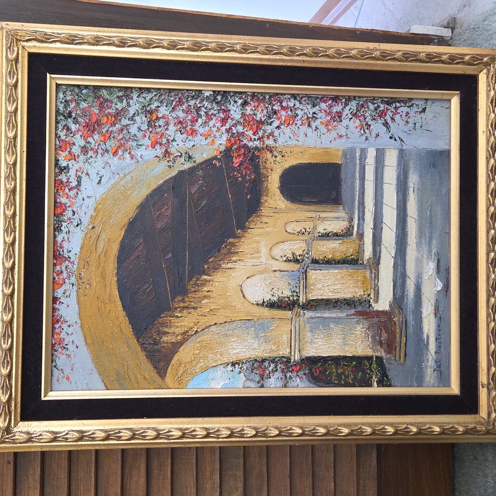 San Juan Capistrano Mission Oil Painting by Pat Bostrom